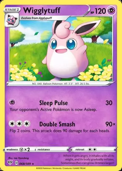 Wigglytuff 68/189 Darkness Ablaze Pokemon card