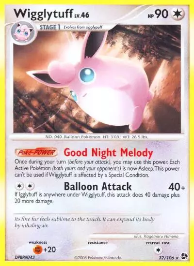 Wigglytuff 32/106 Great Encounters Pokemon card