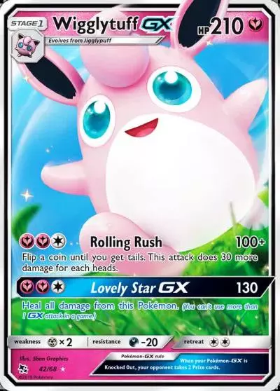 Wigglytuff-GX 42/68 Hidden Fates Pokemon card