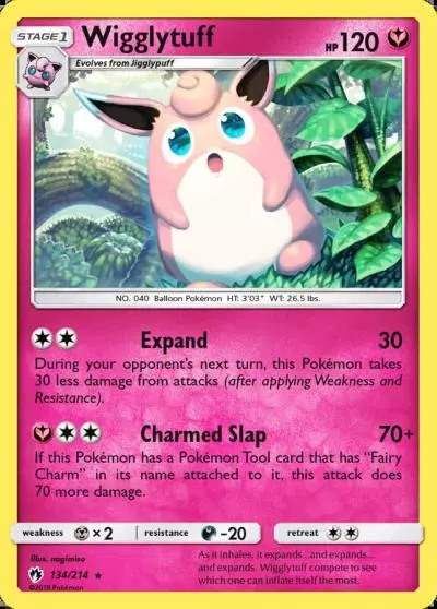 Wigglytuff 134/214 Lost Thunder Pokemon card