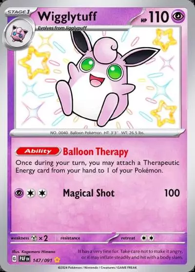 Wigglytuff 147/91 Paldean Fates Pokemon card