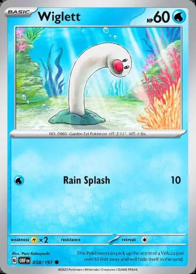 Wiglett 58/197 Obsidian Flames Pokemon card