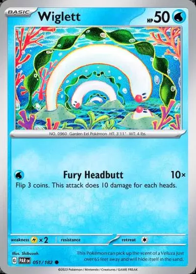 Wiglett 51/182 Paradox Rift Pokemon card