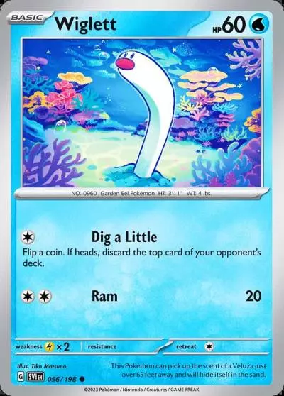 Wiglett 56/198 Scarlet & Violet Pokemon card