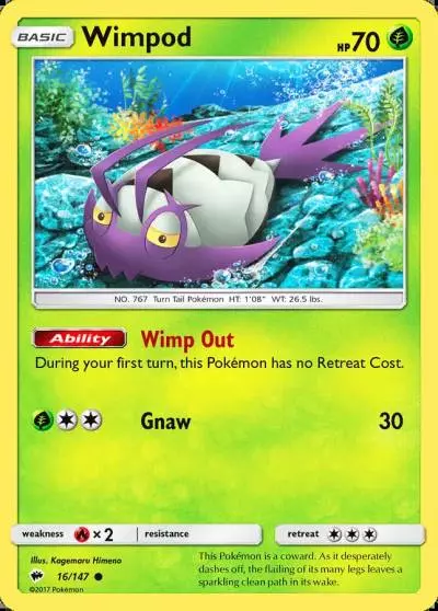 Wimpod 16/147 Burning Shadows Pokemon card