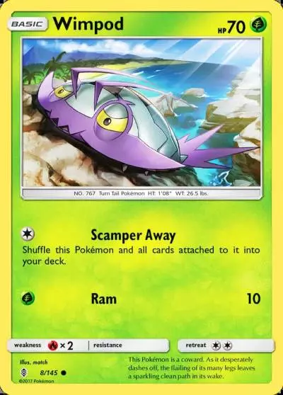 Wimpod 8/145 Guardians Rising Pokemon card