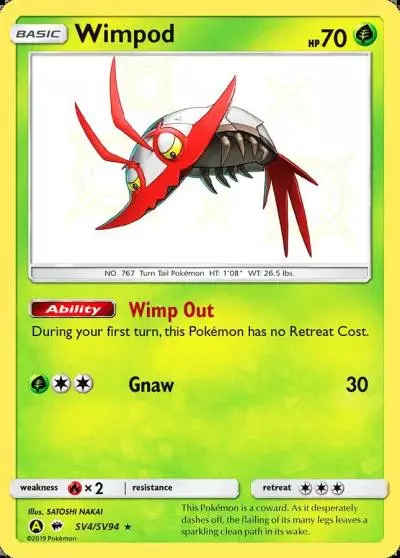 Wimpod SV4/94 Hidden Fates Shiny Vault Pokemon card