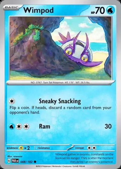 Wimpod 48/182 Paradox Rift Pokemon card