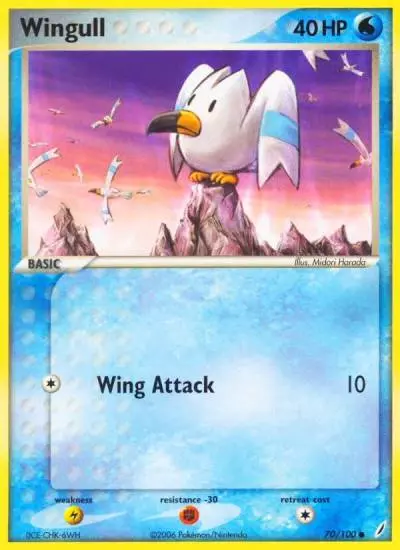 Wingull 70/100 Crystal Guardians Pokemon card