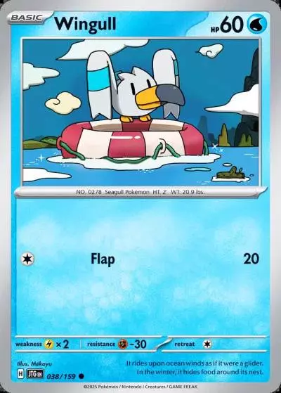 Wingull 38/159 Journey Together Pokemon card