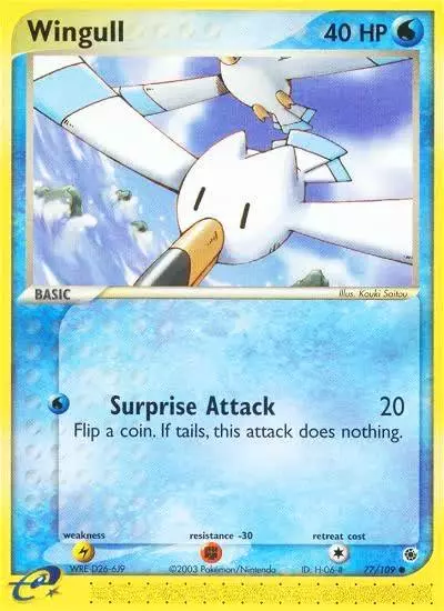 Wingull 77/109 Ruby & Sapphire Pokemon card