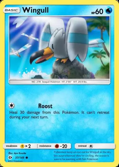 Wingull 37/149 Sun & Moon Pokemon card