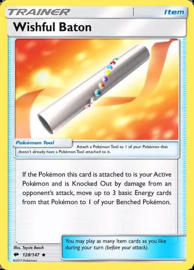 Wishful Baton 128/147 Burning Shadows Pokemon card