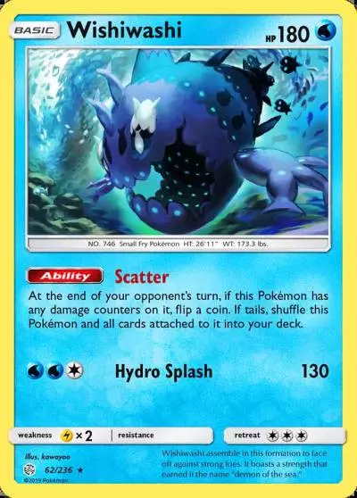 Wishiwashi 62/236 Cosmic Eclipse Pokemon card