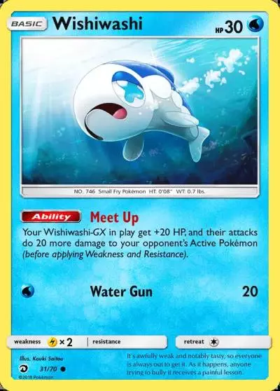Wishiwashi 31/70 Dragon Majesty Pokemon card