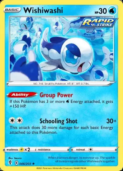 Wishiwashi 46/203 Evolving Skies Pokemon card