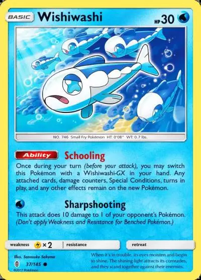 Wishiwashi 37/145 Guardians Rising Pokemon card