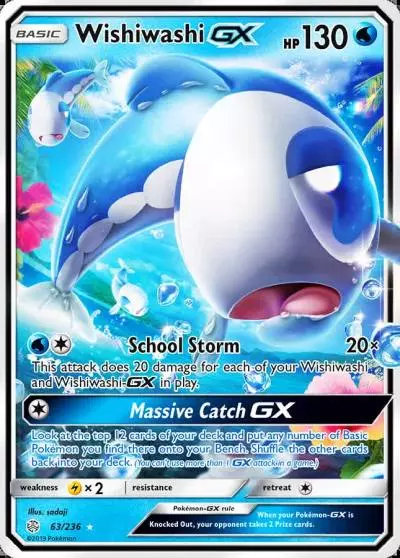 Wishiwashi-GX 63/236 Cosmic Eclipse Pokemon card