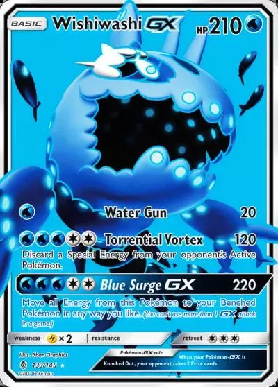 Wishiwashi-GX 133/145 Guardians Rising Pokemon card