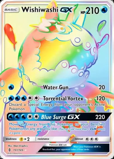 Wishiwashi-GX 151/145 Guardians Rising Pokemon card