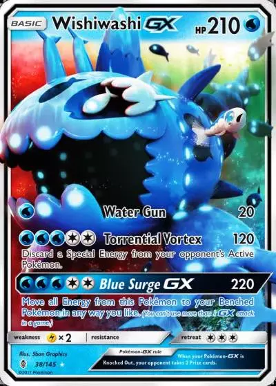 Wishiwashi-GX 38/145 Guardians Rising Pokemon card