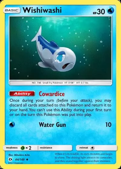 Wishiwashi 44/149 Sun & Moon Pokemon card