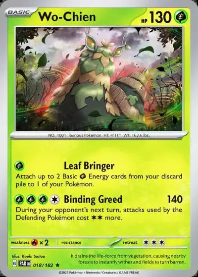 Wo-Chien 18/182 Paradox Rift Pokemon card