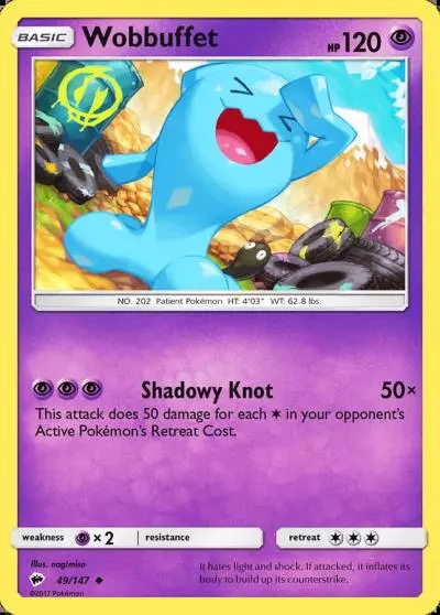Wobbuffet 49/147 Burning Shadows Pokemon card