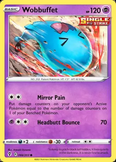 Wobbuffet 66/203 Evolving Skies Pokemon card