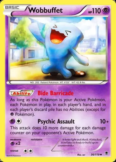 Wobbuffet 36/119 Phantom Forces Pokemon card