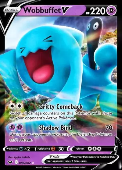 Wobbuffet V 86/202 Sword & Shield Pokemon card