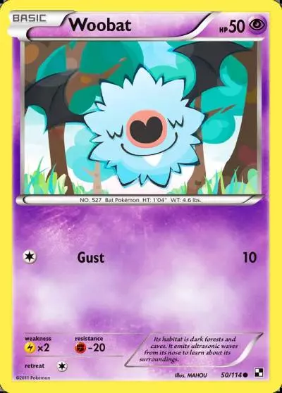 Woobat 50/114 Black & White Pokemon card