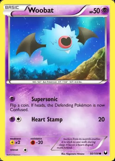 Woobat 50/108 Dark Explorers Pokemon card