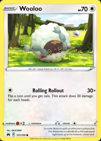 Wooloo 121/159 Crown Zenith Pokemon card