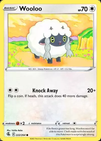 Wooloo 222/264 Fusion Strike Pokemon card