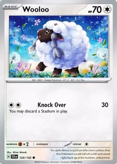 Wooloo 124/142 Stellar Crown Pokemon card