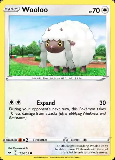 Wooloo 152/202 Sword & Shield Pokemon card