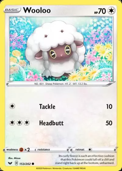 Wooloo 153/202 Sword & Shield Pokemon card