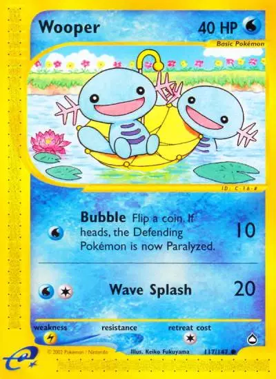 Wooper 117/147 Aquapolis Pokemon card