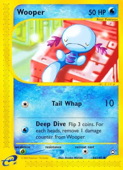 Wooper 66/147 Aquapolis Pokemon card