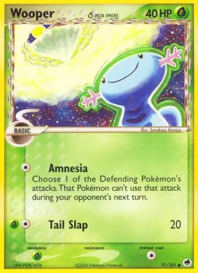 Wooper δ 71/101 Dragon Frontiers Pokemon card