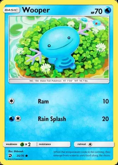 Wooper 25/70 Dragon Majesty Pokemon card