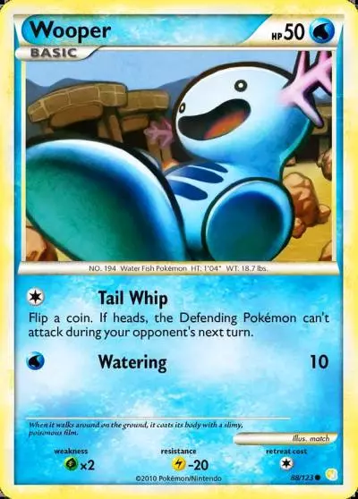 Wooper 88/123 HeartGold & SoulSilver Pokemon card
