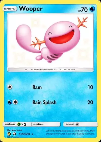 Wooper SV9/94 Hidden Fates Shiny Vault Pokemon card