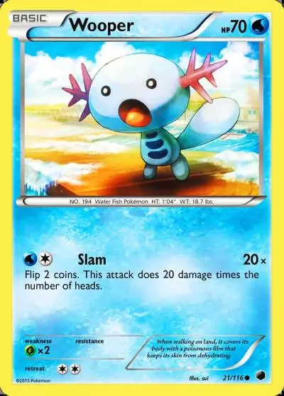 Wooper 21/116 Plasma Freeze Pokemon card