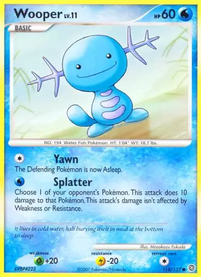 Wooper 118/132 Secret Wonders Pokemon card