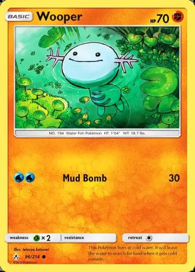 Wooper 96/214 Unbroken Bonds Pokemon card