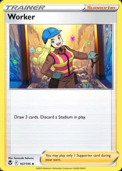 Worker 167/195 Silver Tempest Pokemon card