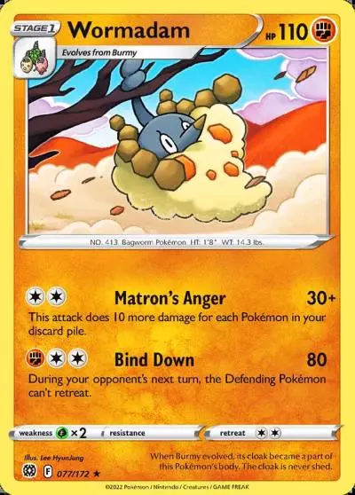 Wormadam 77/172 Brilliant Stars Pokemon card