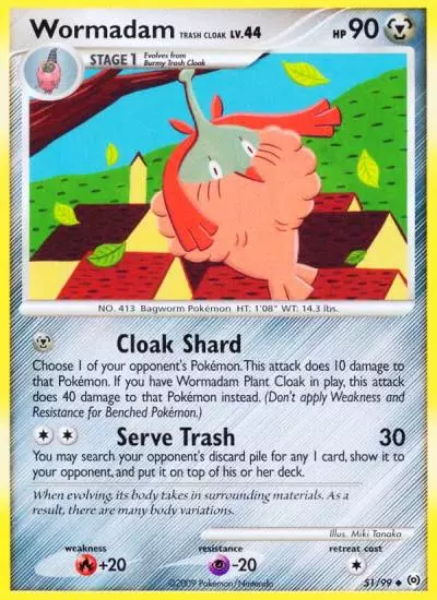Wormadam Trash Cloak 51/99 Arceus Pokemon card